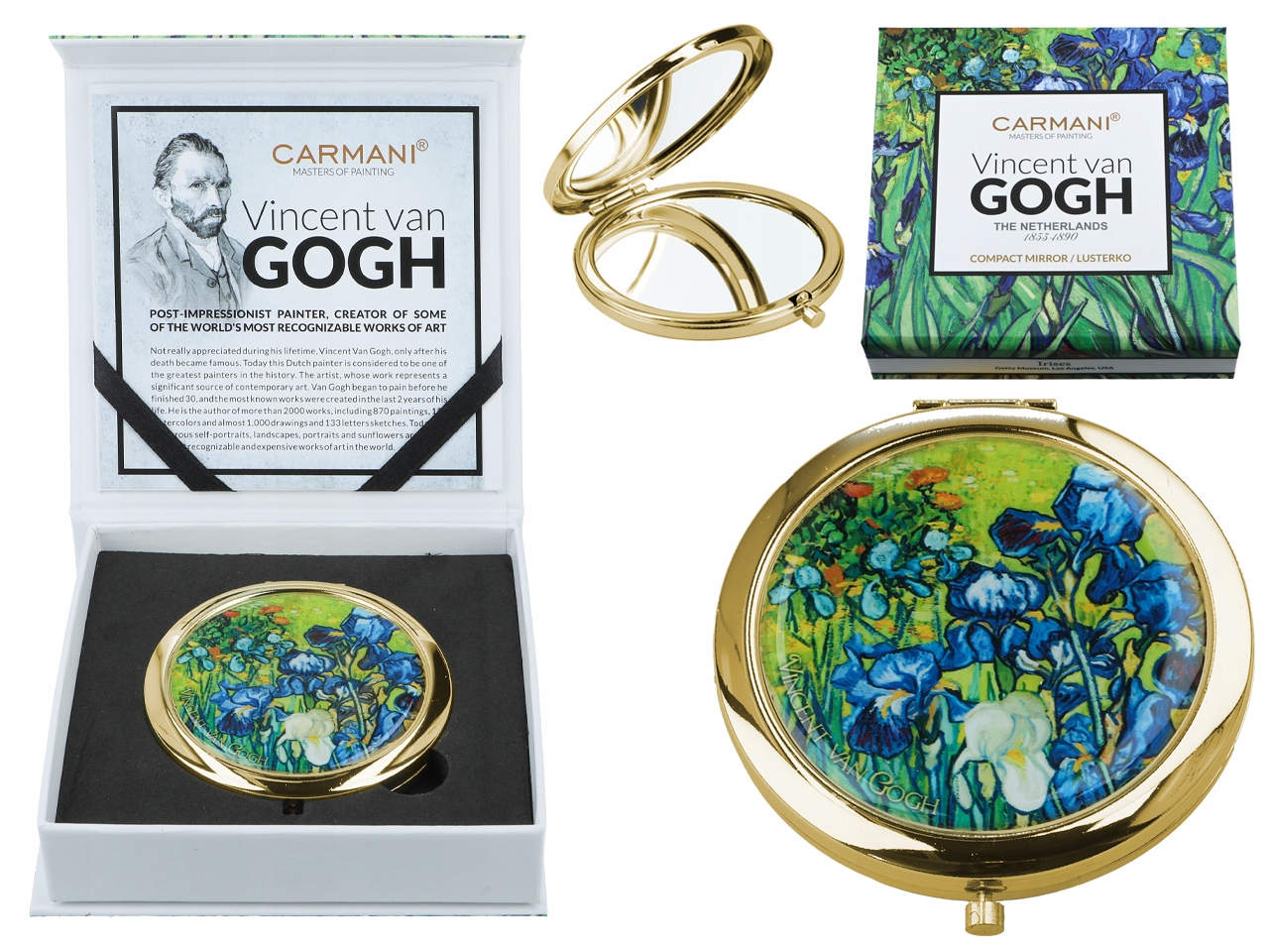 Kapesní Zrcátko Van Gogh Kosmetické Kosatce Do Kabelky Umění
