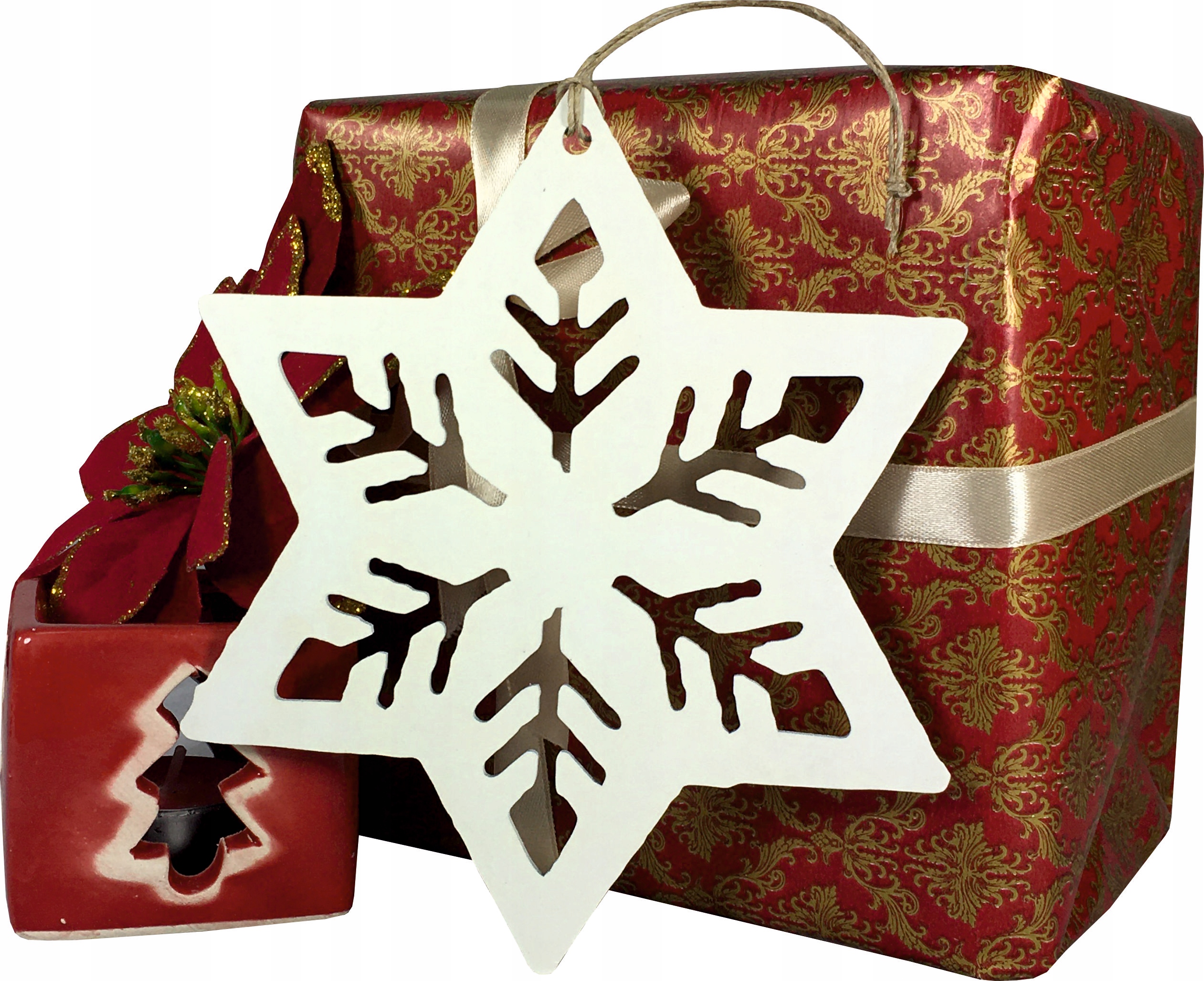 BOMBKA GWIAZDA ŚNIEŻYNKA ŚWIĘTA DEKOR AŻUR 30CM