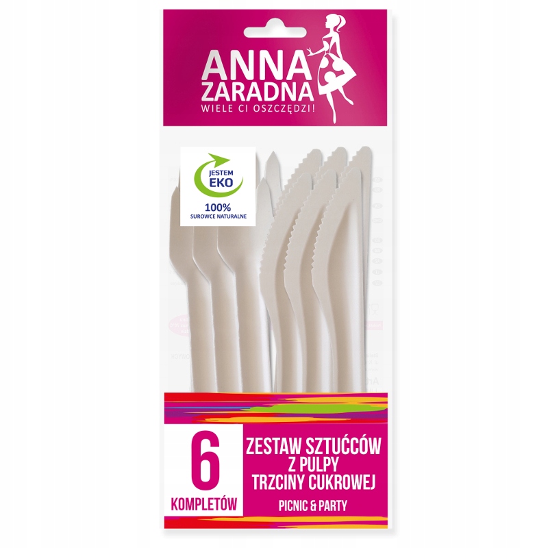 

Anna Zaradna Zestaw Sztućców Bio Z Pulpy 6 Kompl.