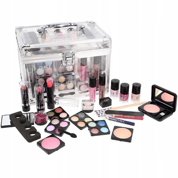 Kuferek Na Kosmetyki Makijaż Paleta Cieni Pomadka