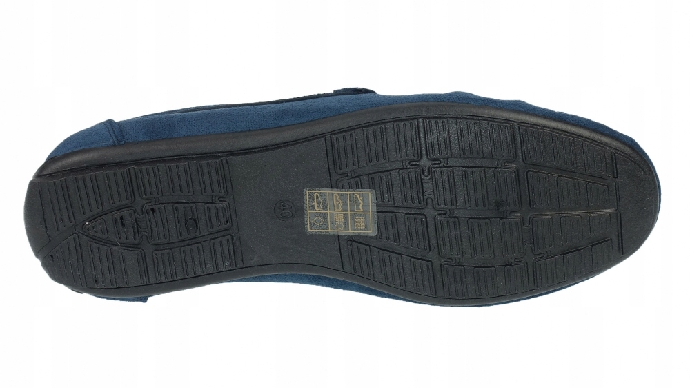 MOKASYNY MĘSKIE WSUWANE PANTOFLE PŁASKIE Kolor niebieski