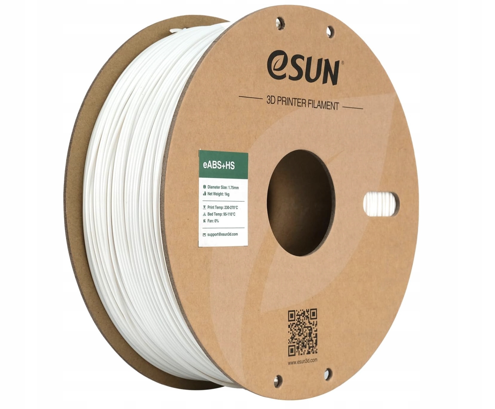 Filament pro 3D tiskárnu eSUN bílý 1.75 mm 1 kg rychlý odolný tisk