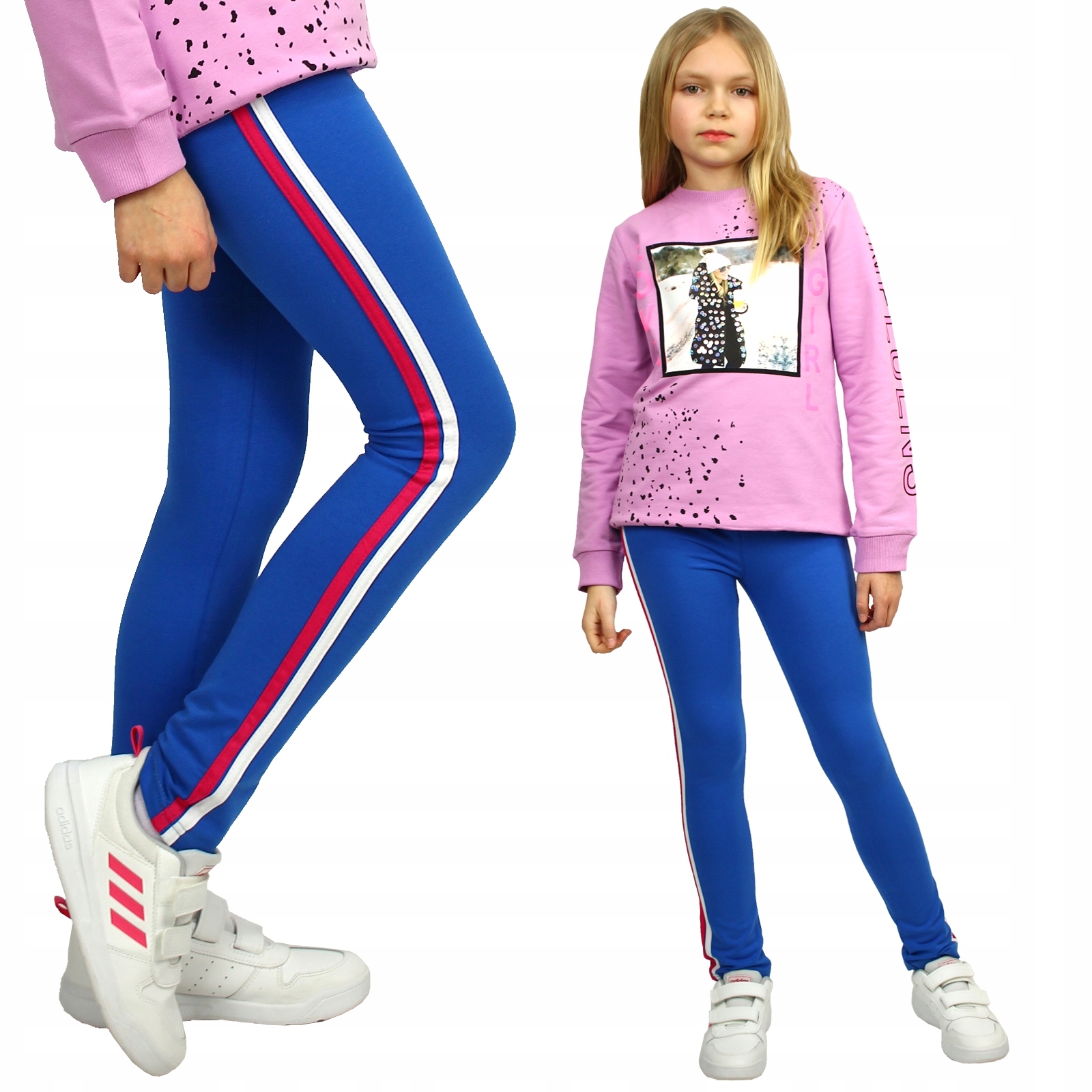 

Legginsy Getry Dresowe Lampasy Niebieski 104 GH449
