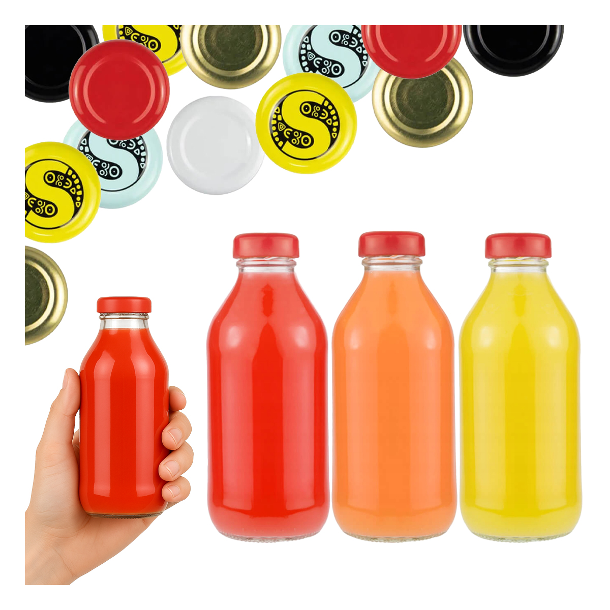 50x Butelki szklane na sok soczek 330ml przetwory sok syrop