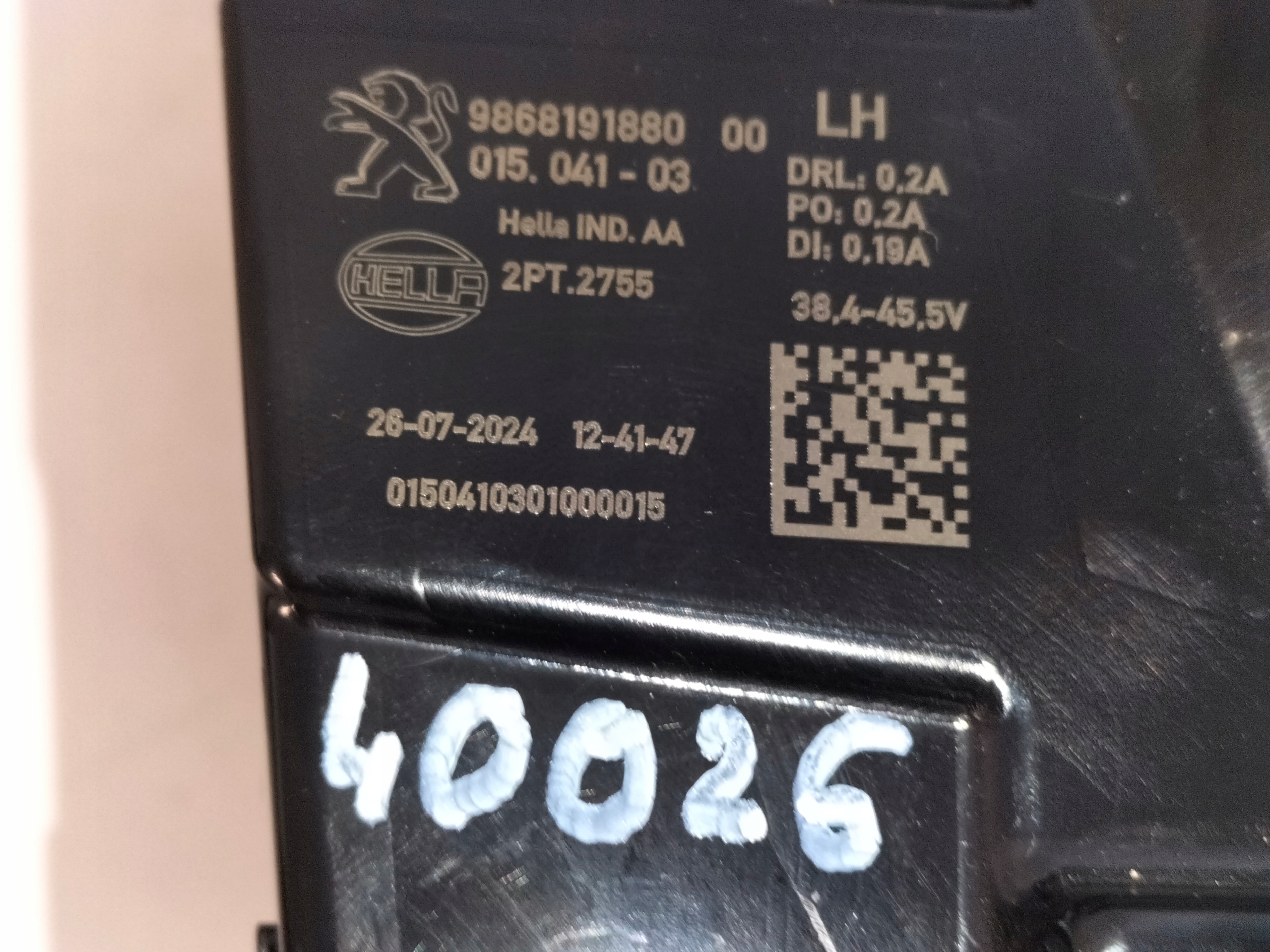 fog light LED light DRL left PEUGEOT 408 22