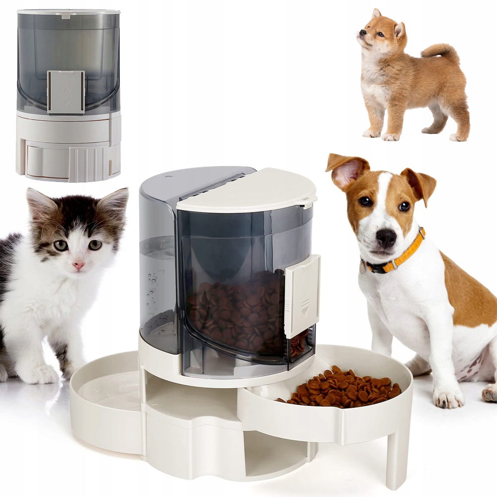 Levně Automatické Krmítko Pro Kočky A Psy A Rozvaděč Vody Pro Kočky 2 V 1