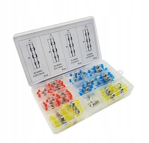 TERMOKURCZLIWE ZŁĄCZA LUTOWNICZE ZESTAW 120szt.