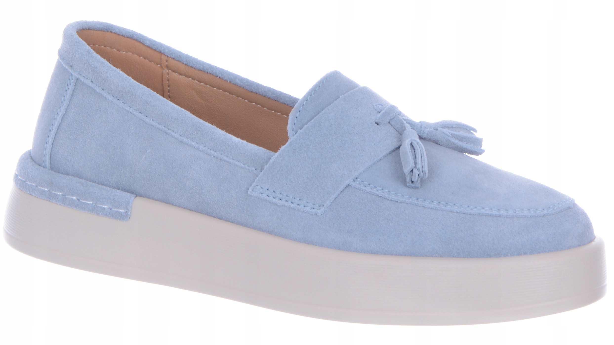 Modré kožené baleríny Loafersy Dámské s ozdobou Pohodlné 40