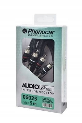 Kabel Sygnałowy Rca 2x 2 Rca Ekran+ster 5M Audio 2X Ekranowany Phonocar