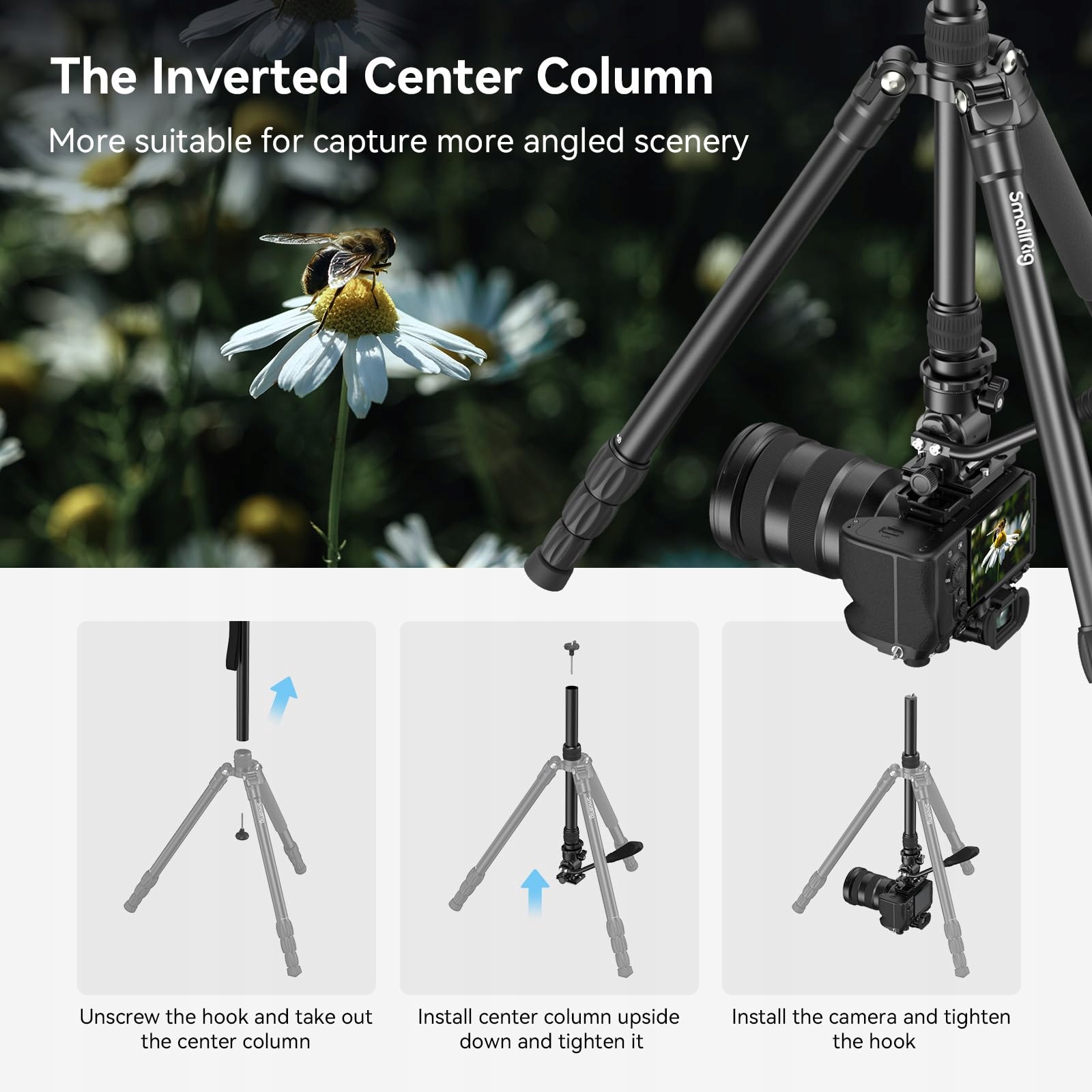SMALLRIG Statyw Wideo 71" z Głowicą Fluidową, Maks Obciążenie 15 kg — miniatura 4