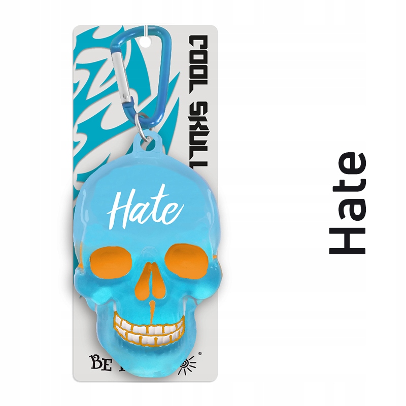 

Brelok stylowa czaszka Hate, niebieski