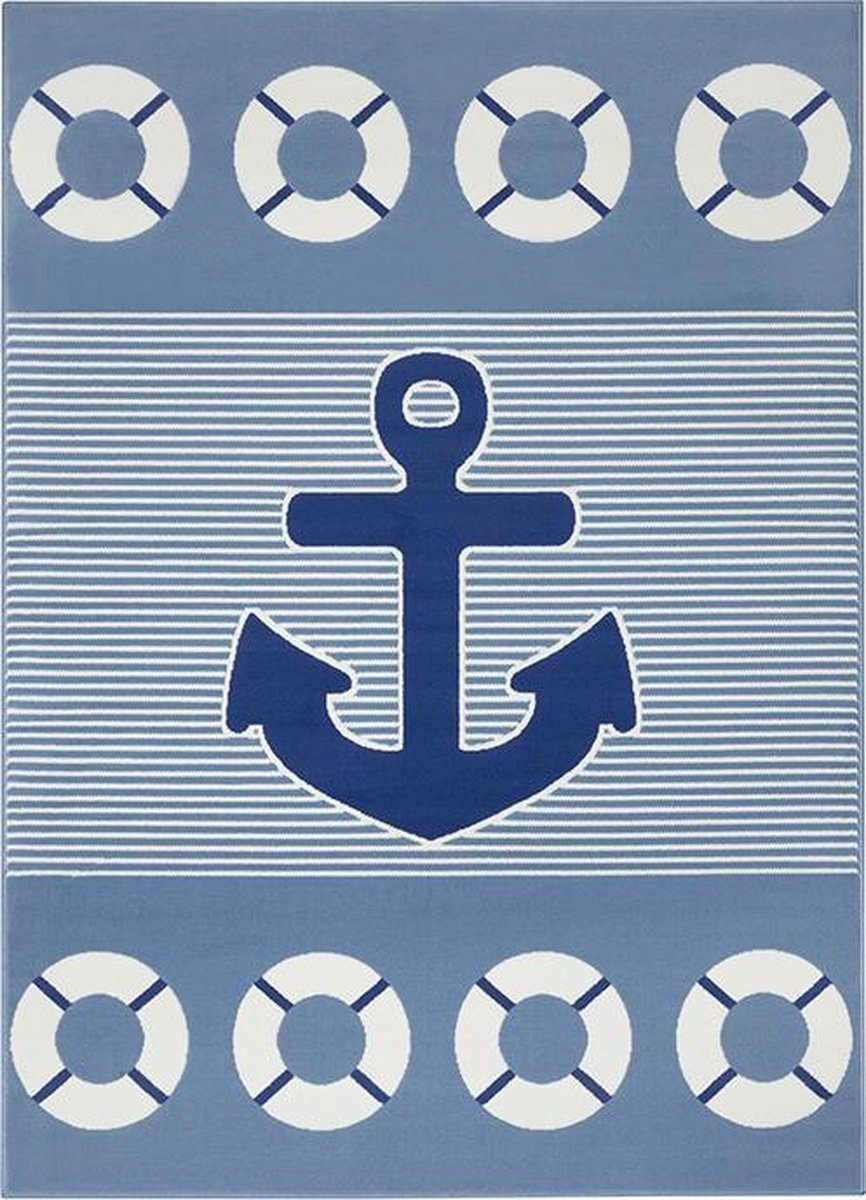 Měkký barevný koberec pro děti, vzor – námořnická kotva 160 x 230 cm