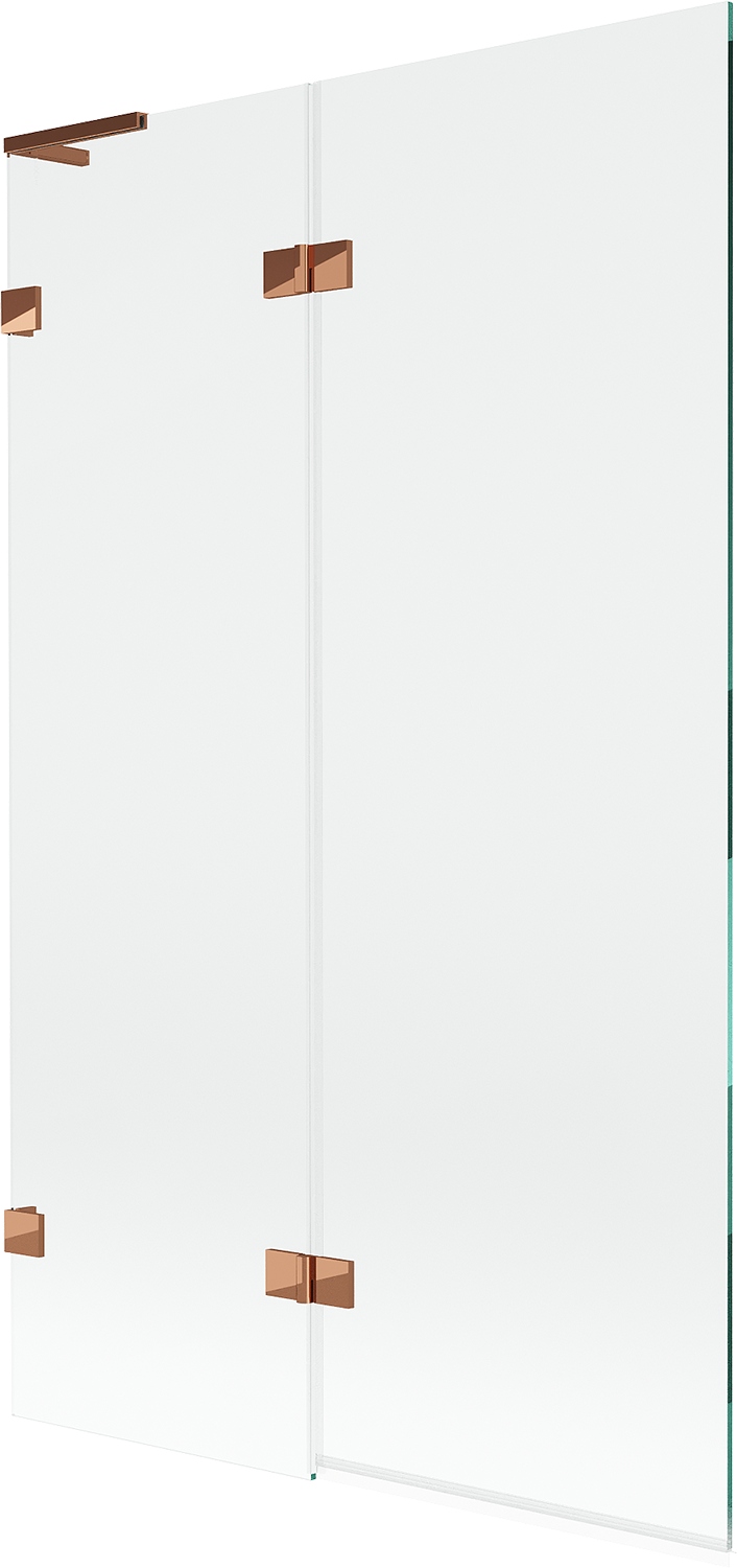 Mexen Lunar L vanová zástěna 2-dílná, levá 110 x 150 cm, průhledná, růžové