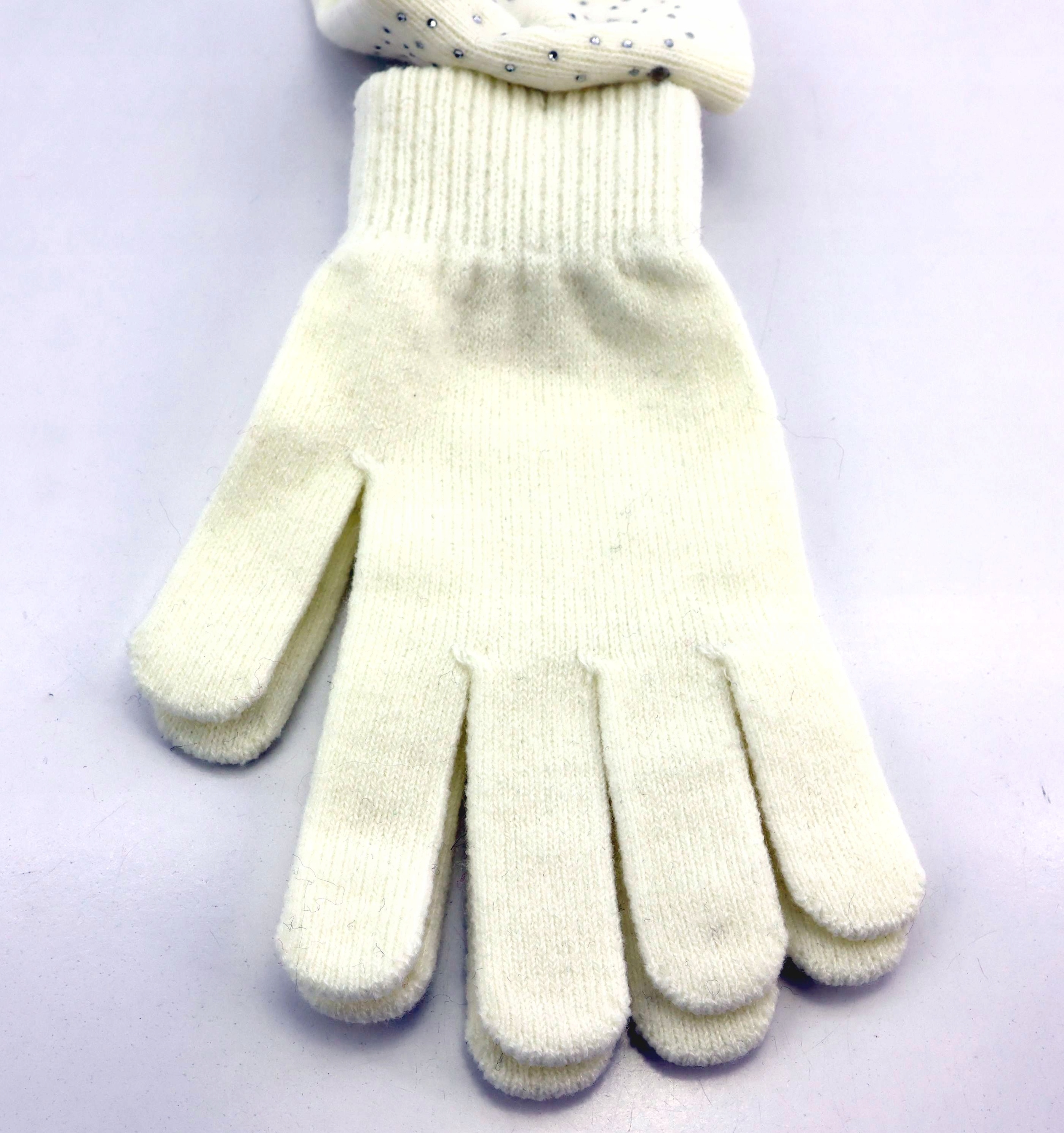 Zestaw zimowy damski opaska na uszy i rękawiczki U.S. Polo Assn. cyrkonie Płeć kobieta