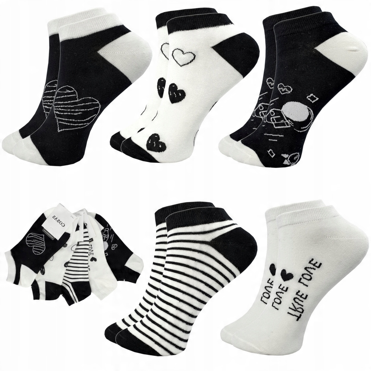 

5PAR Stopki Damskie Kolorowe Bawełna Premium Socks