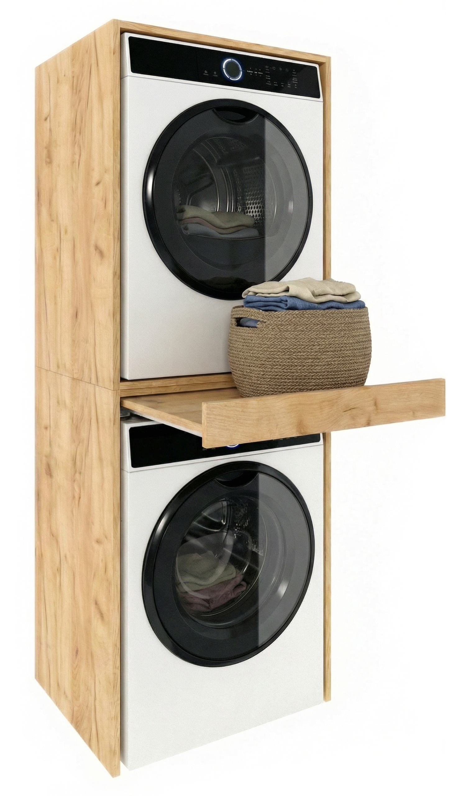 Skříňka na pračku a sušičku Výsuvná police Dub Craft 184x66x64