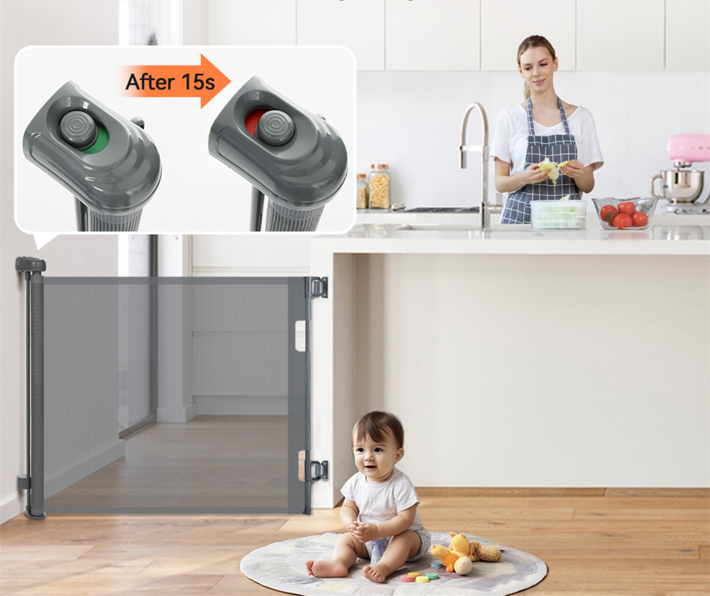 BRAMKA BARIERKA ZABEZPIECZAJACA DRZWI AUTO BLOKADA 180x86CM Wysokość produktu 86 cm