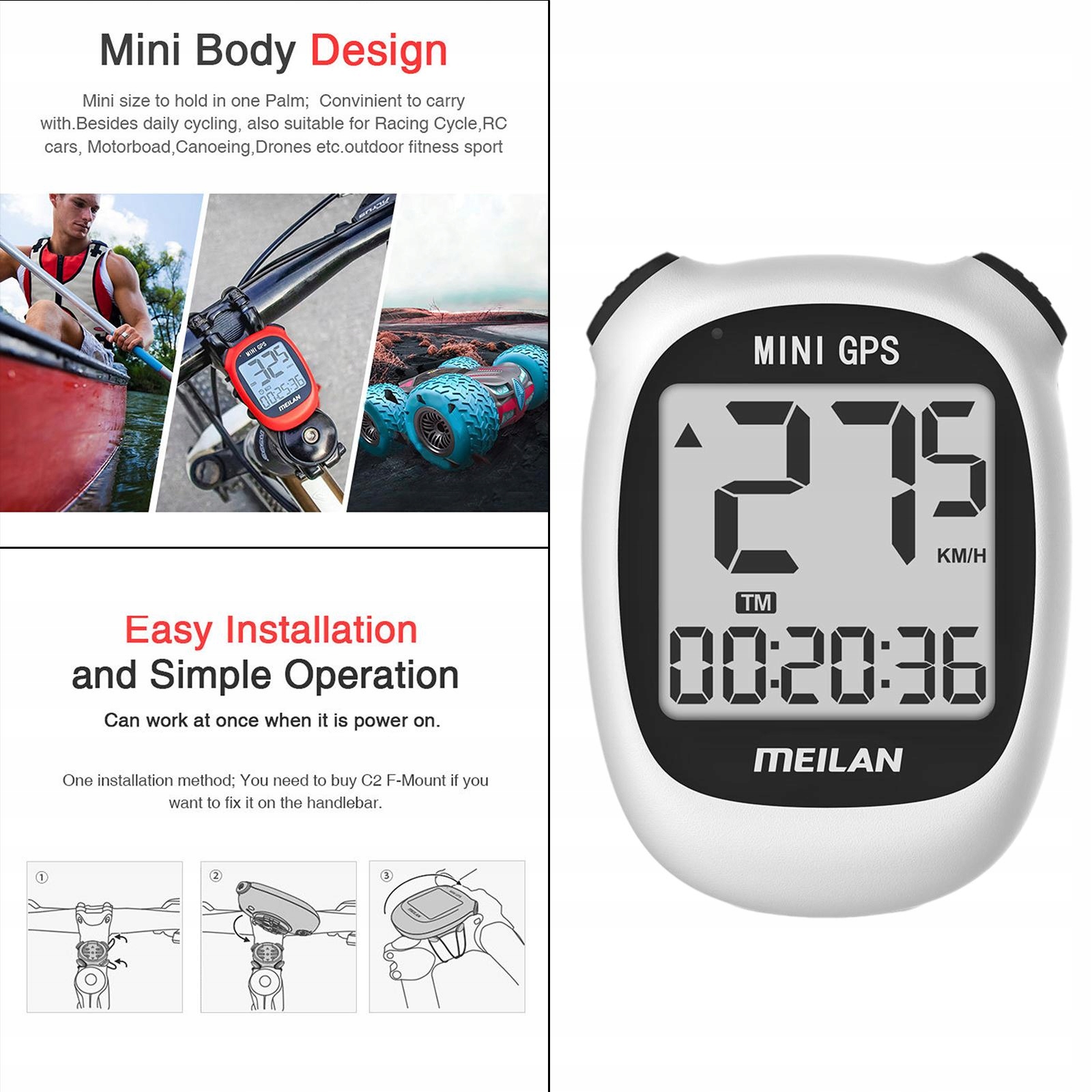 Podświetlenie komputera rowerowego Mini GPS w Rodzaj brak informacji