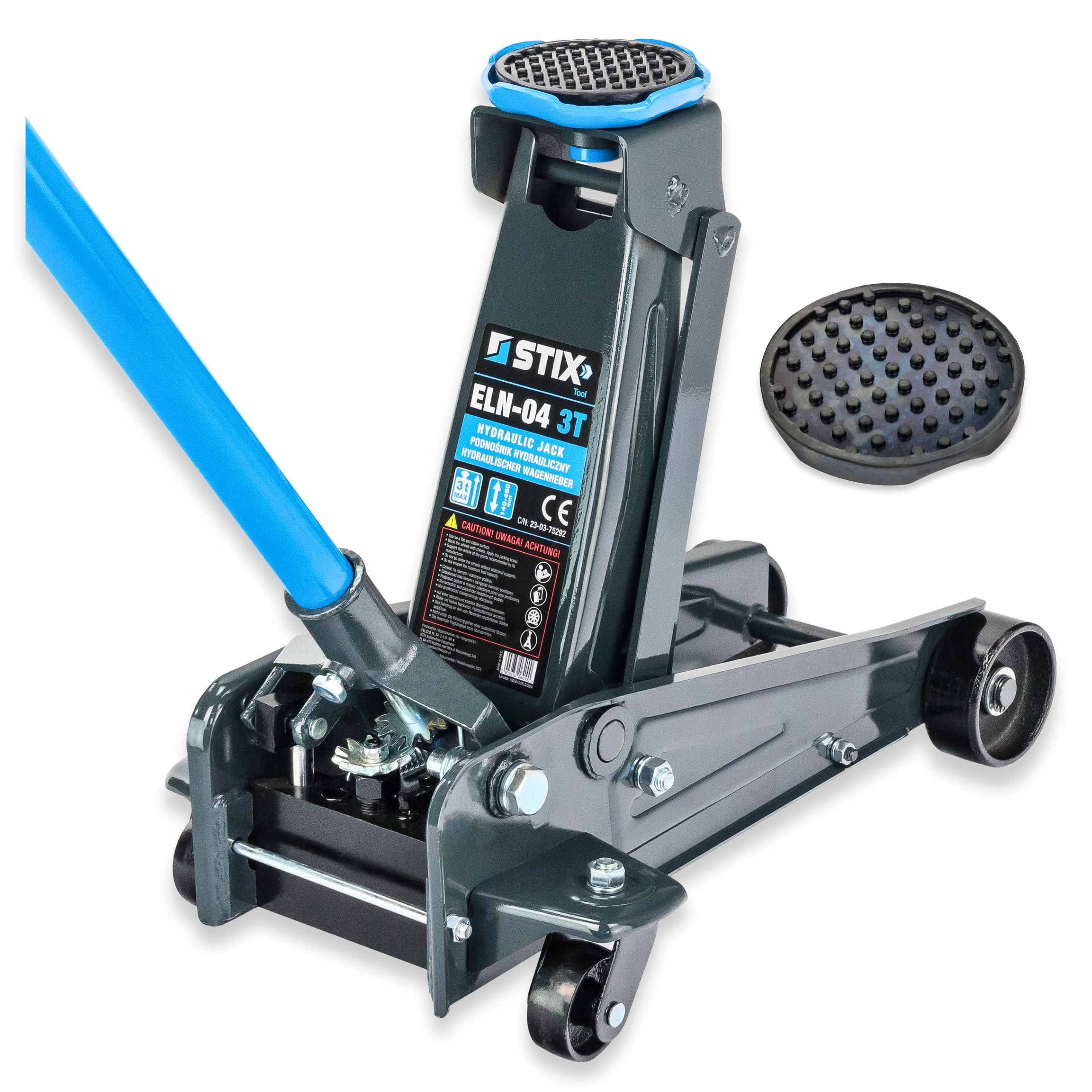 Hydraulický Zvedák Hever 3 Tunový Hrotný Zvedák Gumová Stix