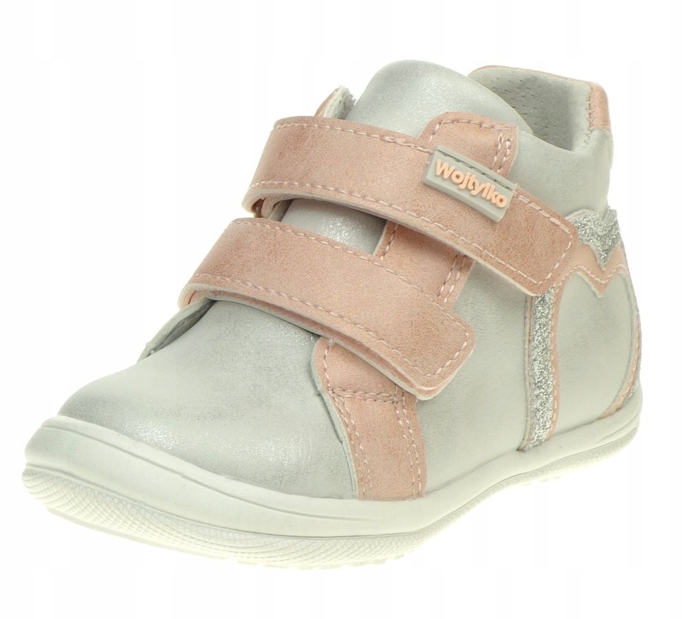 Trzewiki Dziecięce WOJTYŁKO za Kostkę Buty Dziewczęce na Rzepy wkł Skóra 25 Płeć dziewczynki