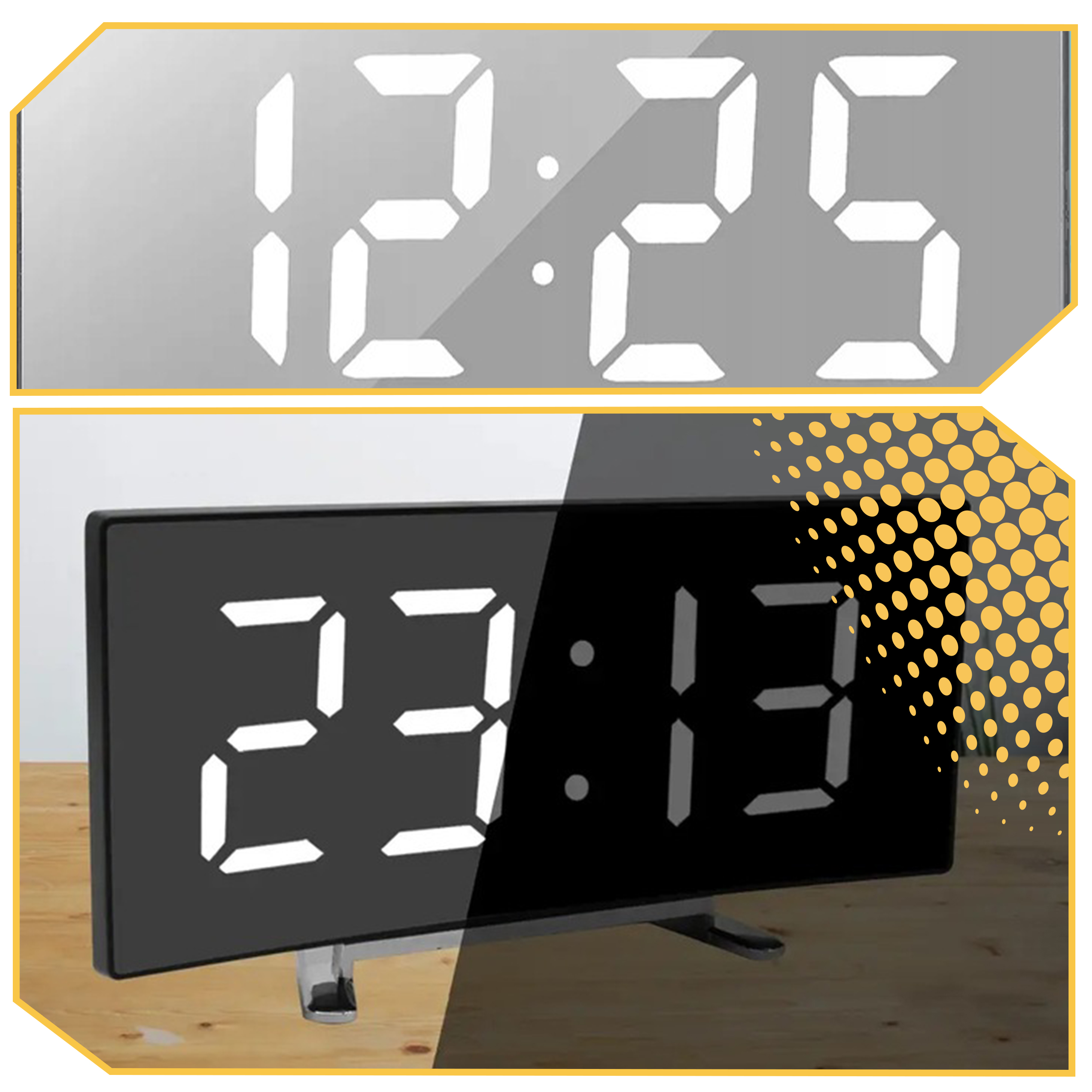 MODERN DIGITÁLIS ÓRA ELEKTRONIKUS ÁLLÓ ÉBRESZTŐÓRA LED TÜKÖR Termékcsalád 1