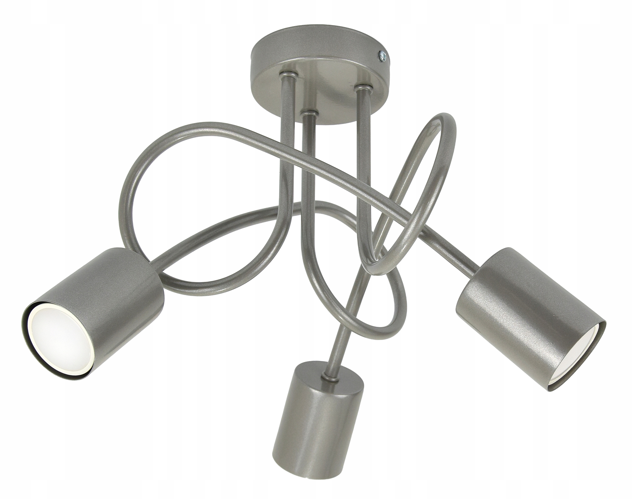 Lampa sufitowa Natynkowa halogen 3xGU10 Tuba spot Szara solidna metal