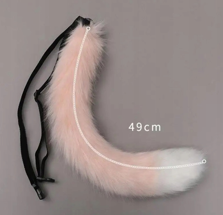 COSPLAY FURRY WŁOCHATY OGON NA GUMCE LIS FUTRZAK 49 cm Marka bez marki
