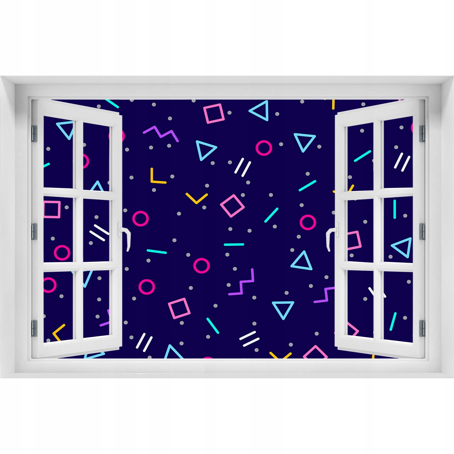 

3D Okno Naklejka na ścianę Geometryczne tło 120x80