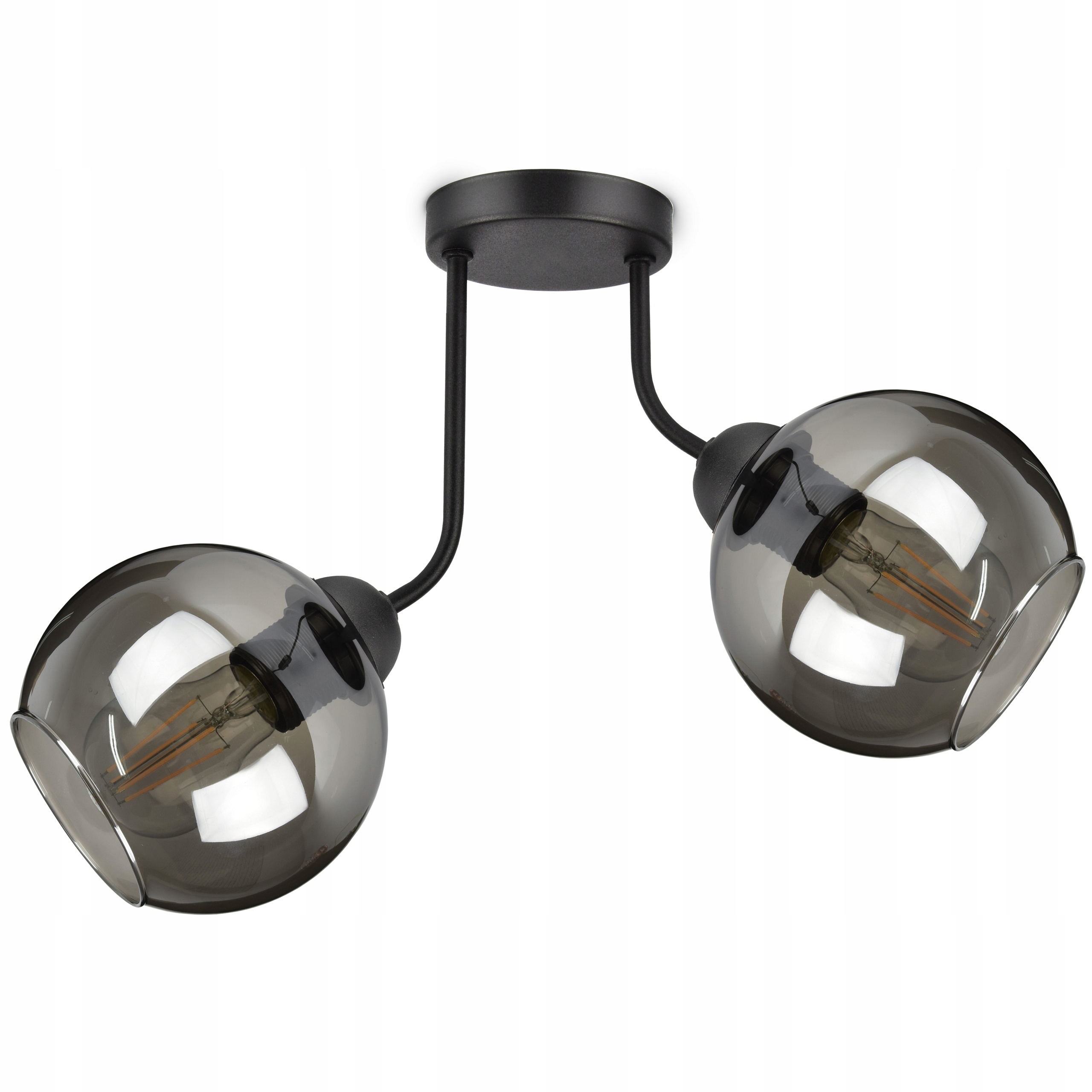 

Lampa Wisząca Żyrandol Dwie Szklane Kule Led