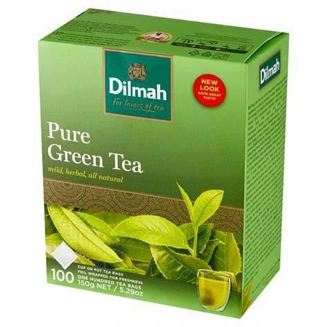 6 Sztuk Dilmah Herbata Ekspresowa Pure Green Zielona 100TB