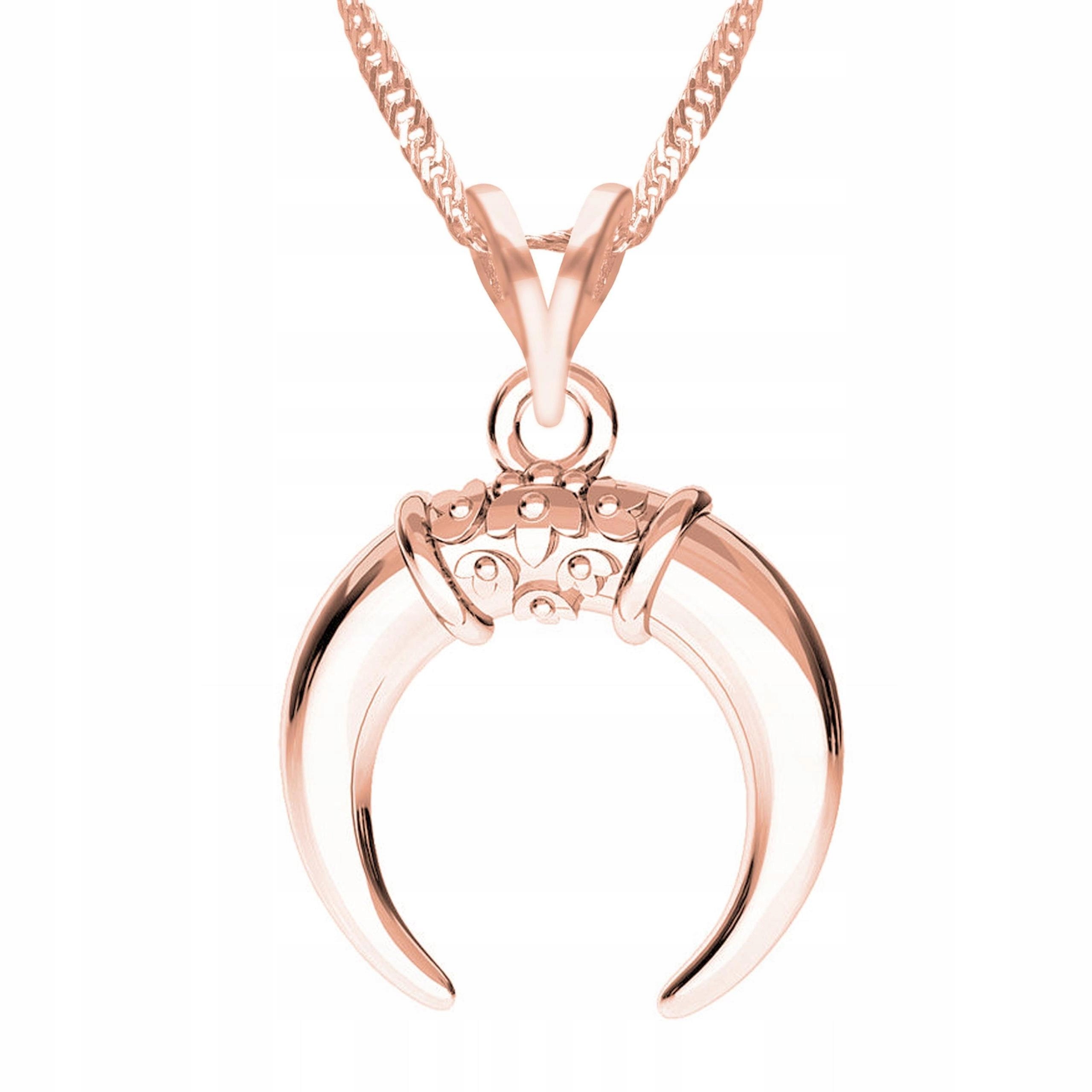 Pozlacený náhrdelník s měsícem, rohy, noc, půlměsíc, měsíc, Stříbro 925