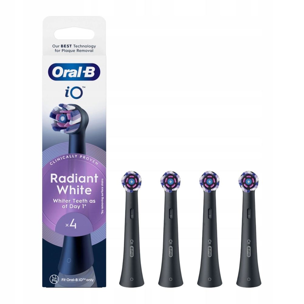 Braun Oral-B iO Radiant White Black 4 końcówki wybielające do Oral-B iO