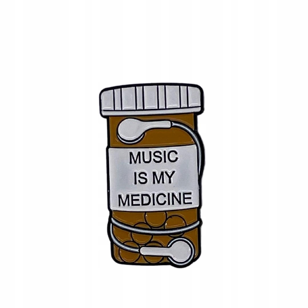

Przypinka Metalowa Metal Pin Music Is My Medicine