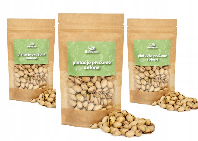 Sada 3x 1 kg Pistácie pražené solené Premium velké Usa Bakamo