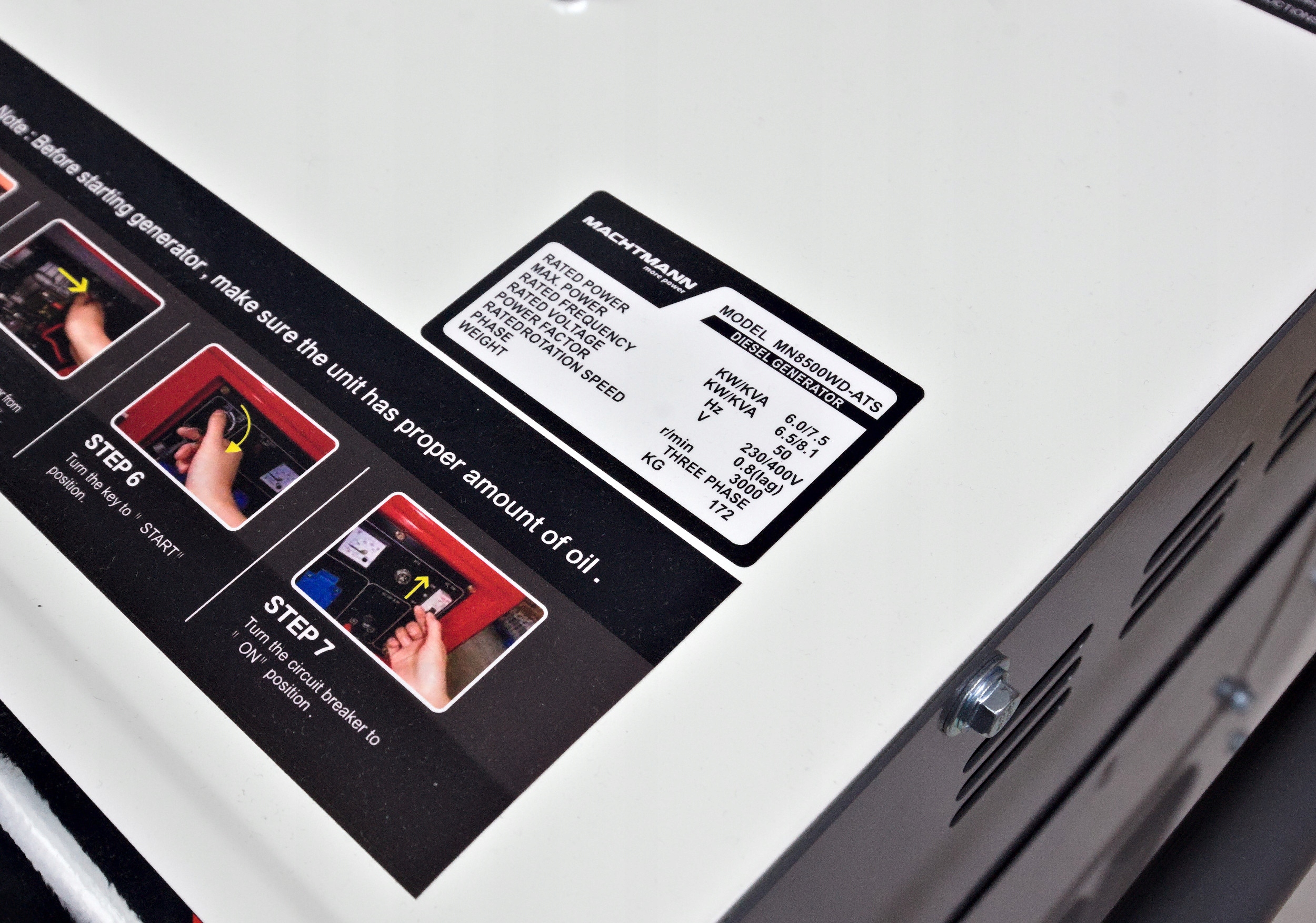 Agregat Prądotwórczy Diesel Machtmann 8500WD ATS 400V 8 kVA Trójfazowy Rodzaj przenośny