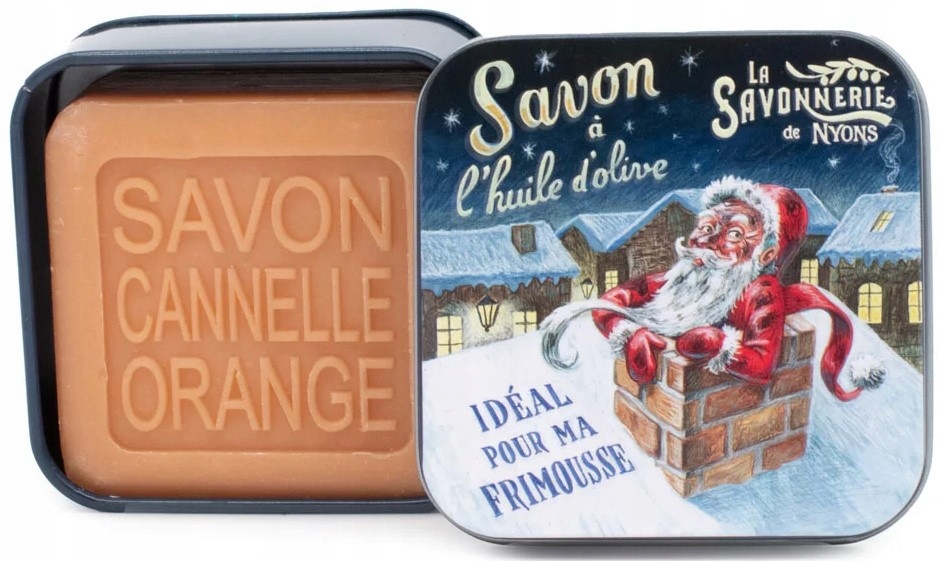 Marseillské mýdlo La Savonnerie de Nyons Skořice Pomeranč Box Mikuláš 100 g