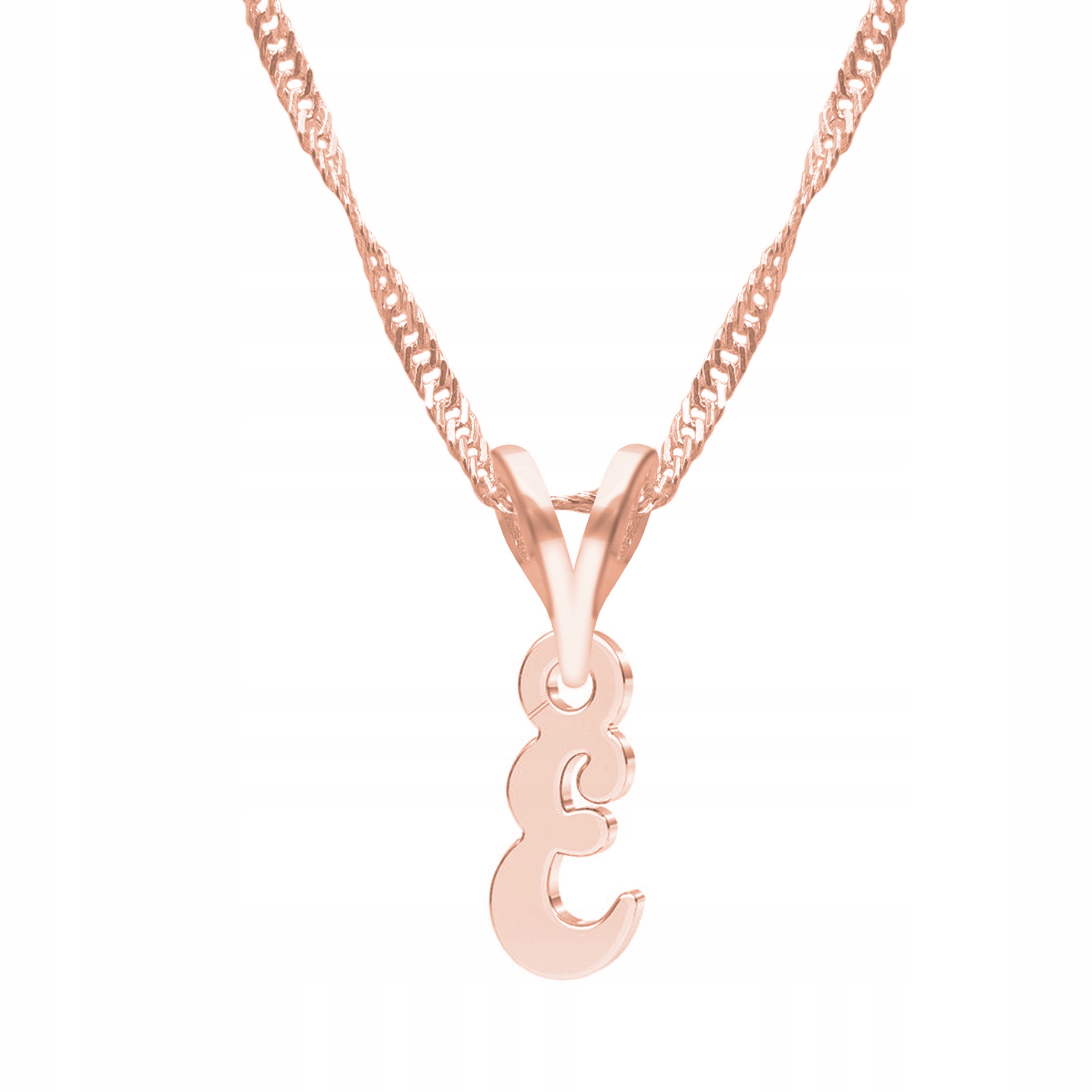 Řetízek zlatý náhrdelník 925 Písmeno E Letter