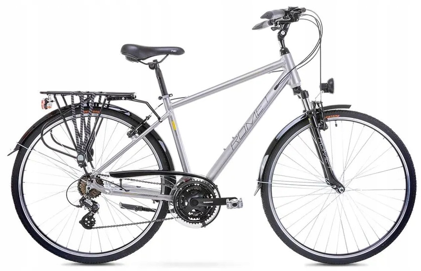 Rower trekkingowy męski Romet Wagant 28 M(19") srebrno-żółty