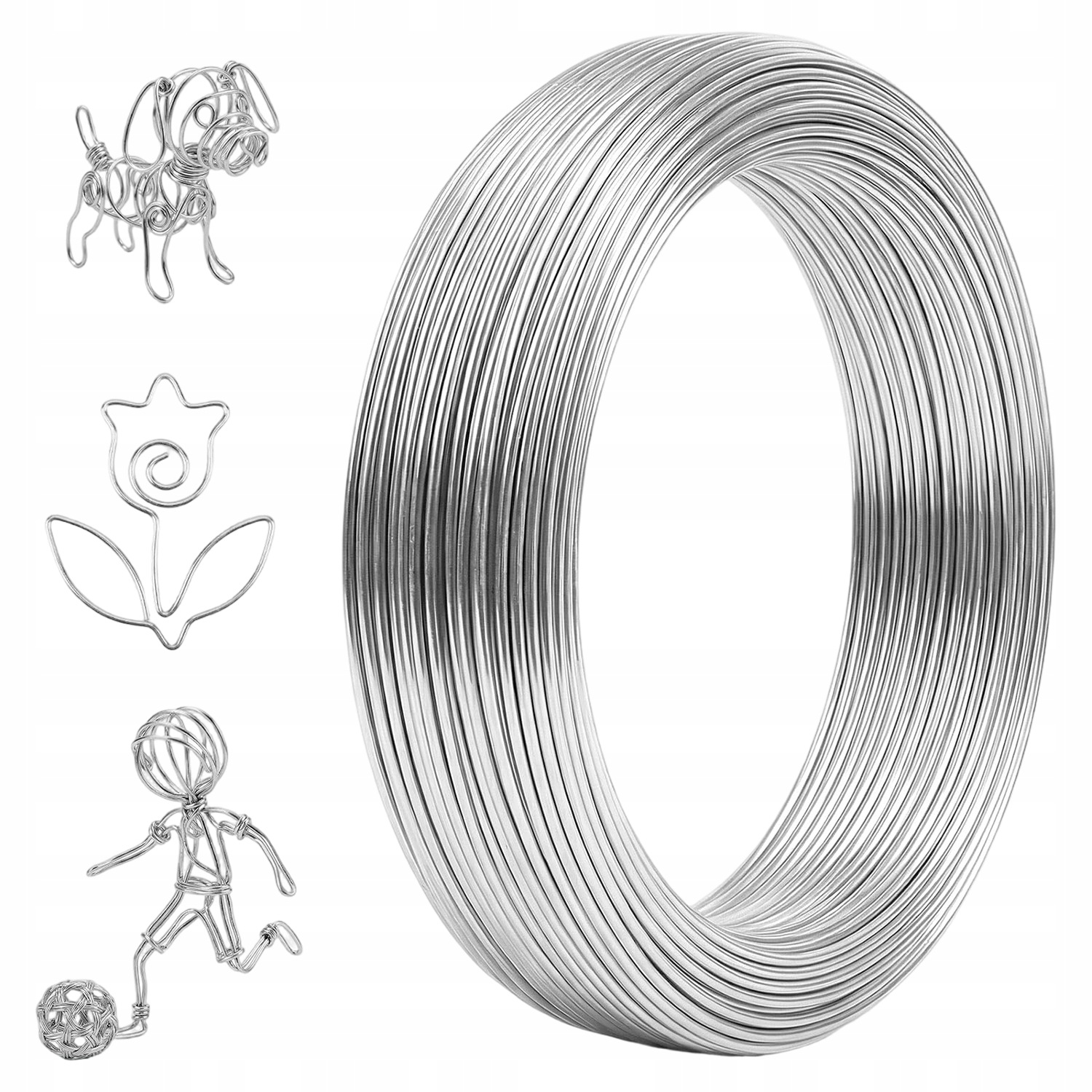 Hliníkový Drát, Pro Rukodělné Aktivity, Stříbrný, 3 MM, Cca 30 M/modelářská Cívka