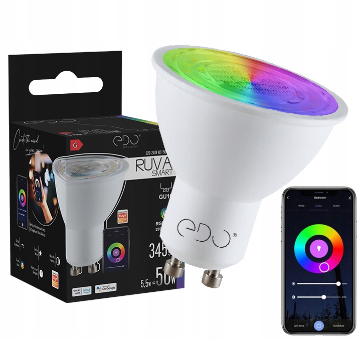 

Żarówka Led Smart 5,5W GU10 Ww-cw +rgb Wi-Fi Tuya