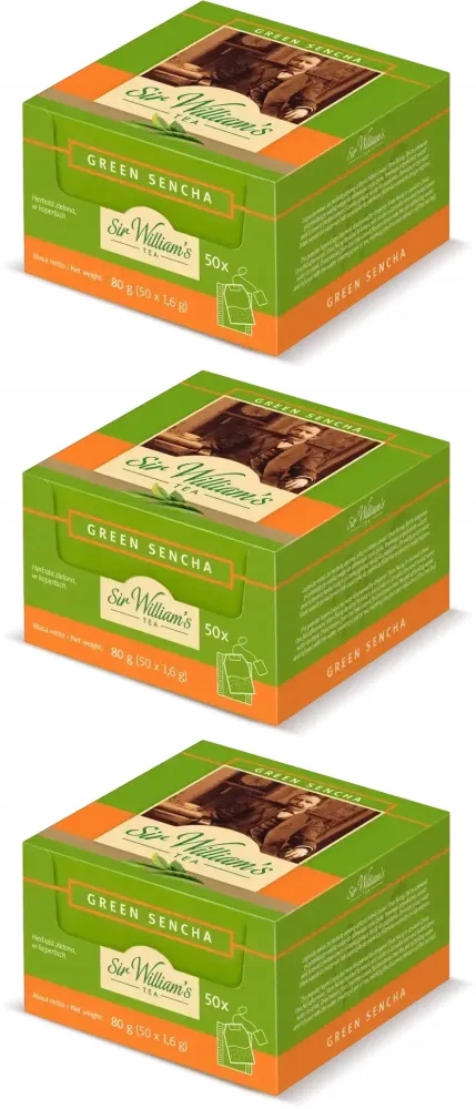 Herbata zielona w kopertach Sir William's Herbata Green Sencha 50 tb x 3 Op