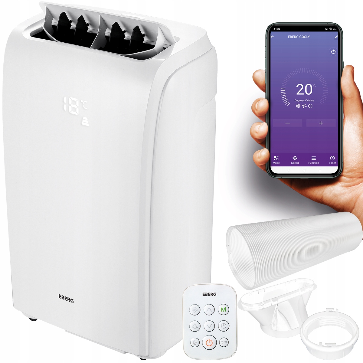 

Klimatyzator przenośny Eberg Cooly 2,6kW 30m2 WiFi
