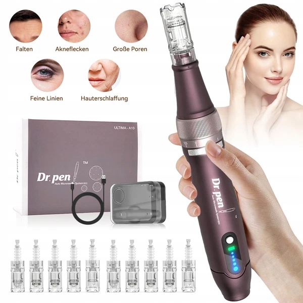 Ultima A10 10 Kartridży Bezprzewodowy Dermapen do mezoterapii Pro