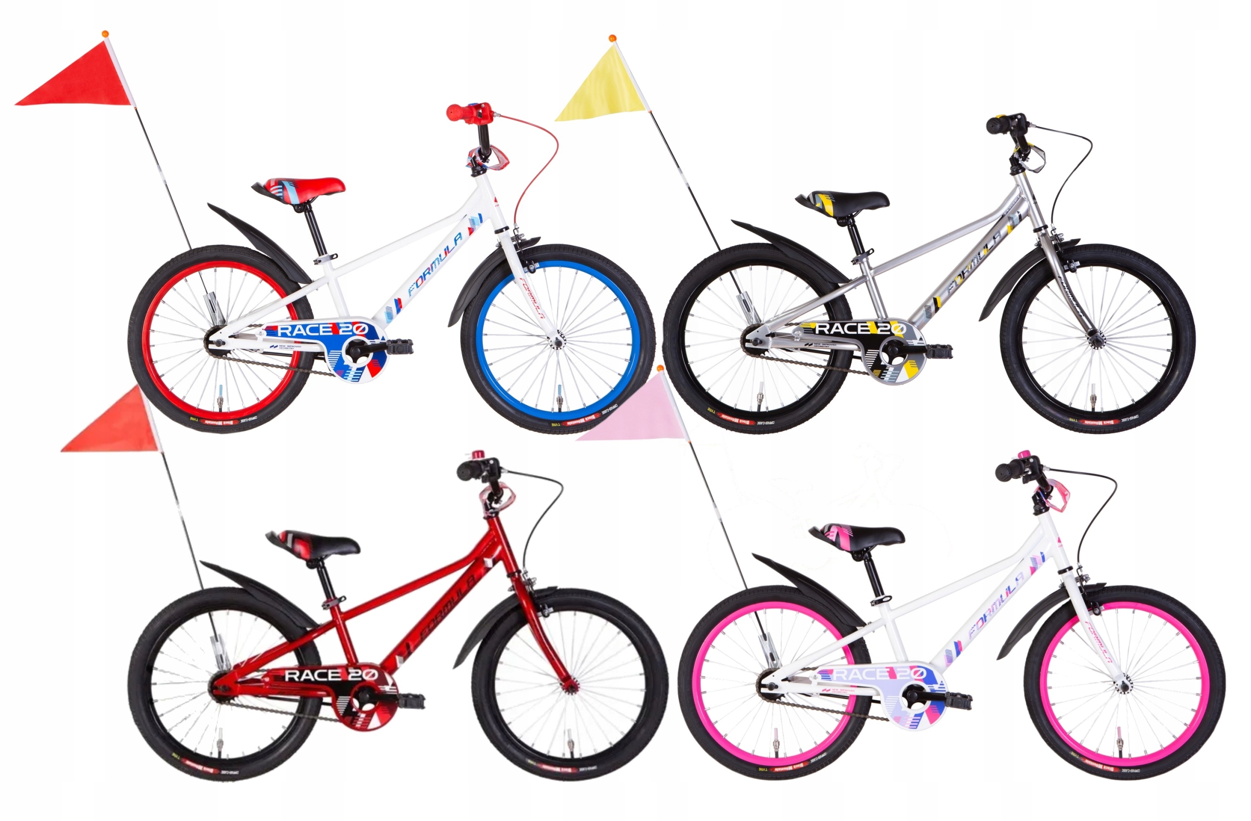Rower dziecięcy 20 "dla dziewczynki lub chłopca- Race 4 Dodatki