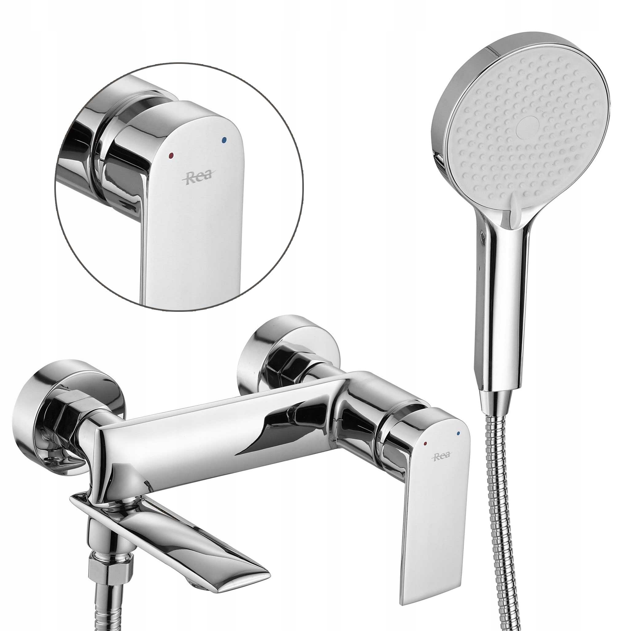 Nástenná vaňová batéria Chróm Rea Veneta Pohyblivý výtok