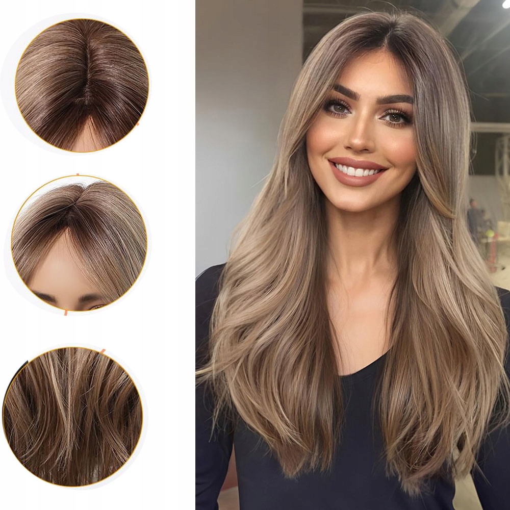 Dámská paruka Paruka Dámské Smíšené Blond Dlouhé Vlasy 22 palců s Hřívou