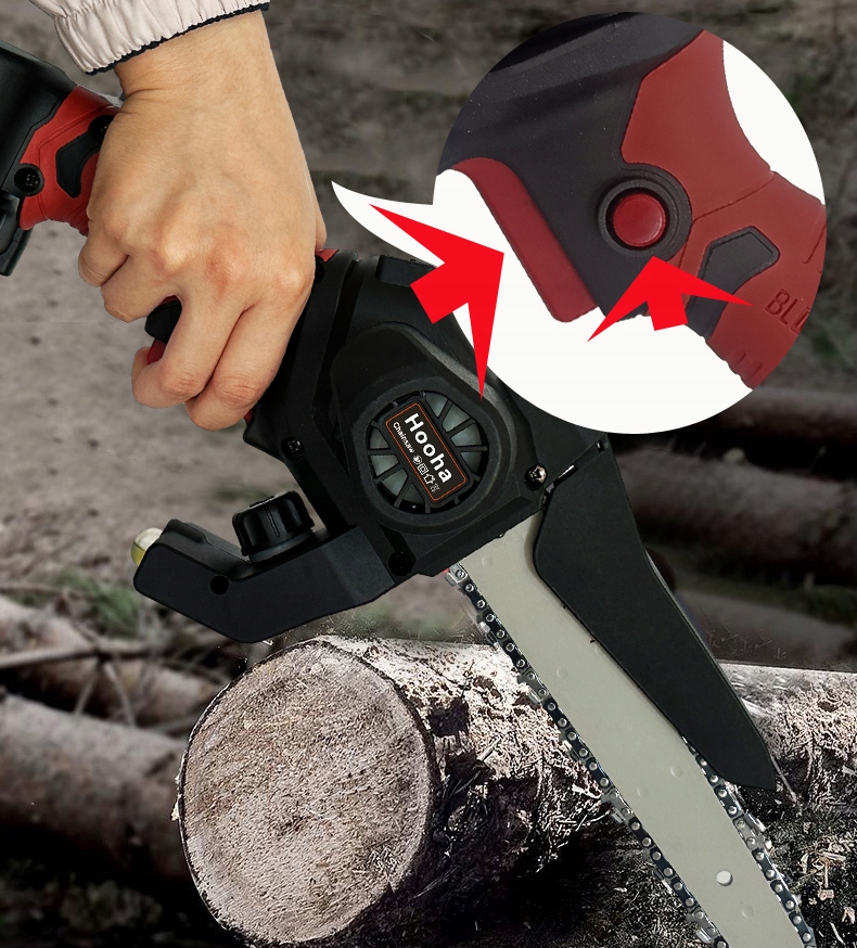 PIŁA ŁAŃCUCHOWA 8CAL BEZSZCZOTKOWA ELEKTRYCZNA PILARKA 2AKU+6mlOLEJ SMAROWY Zasilanie akumulatorowe