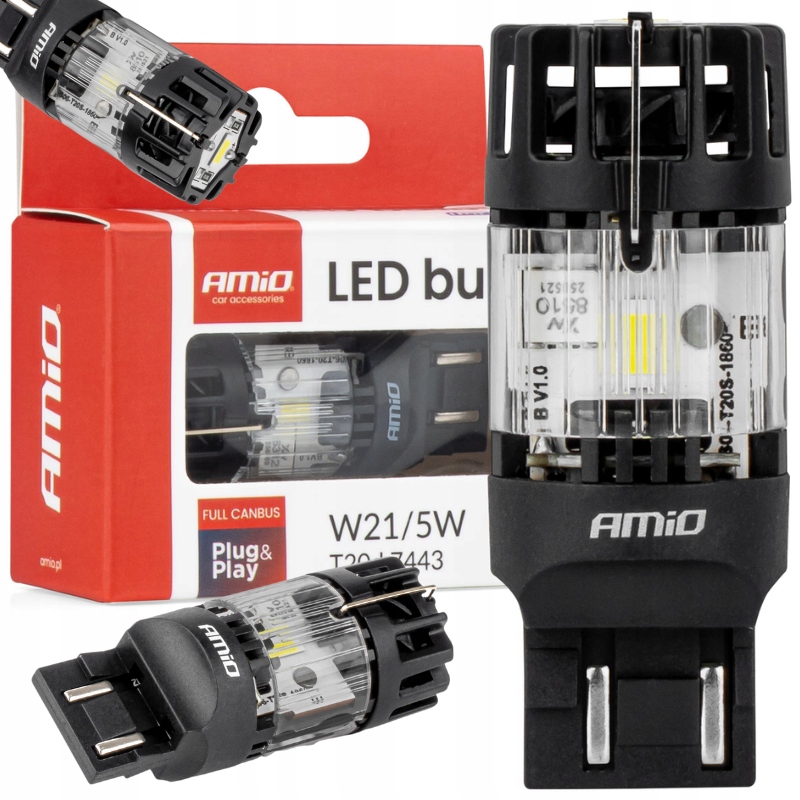 Żarówki Samochodowe Led Black T20d W21/5W 12V Canbus 2SZT. Wentylator