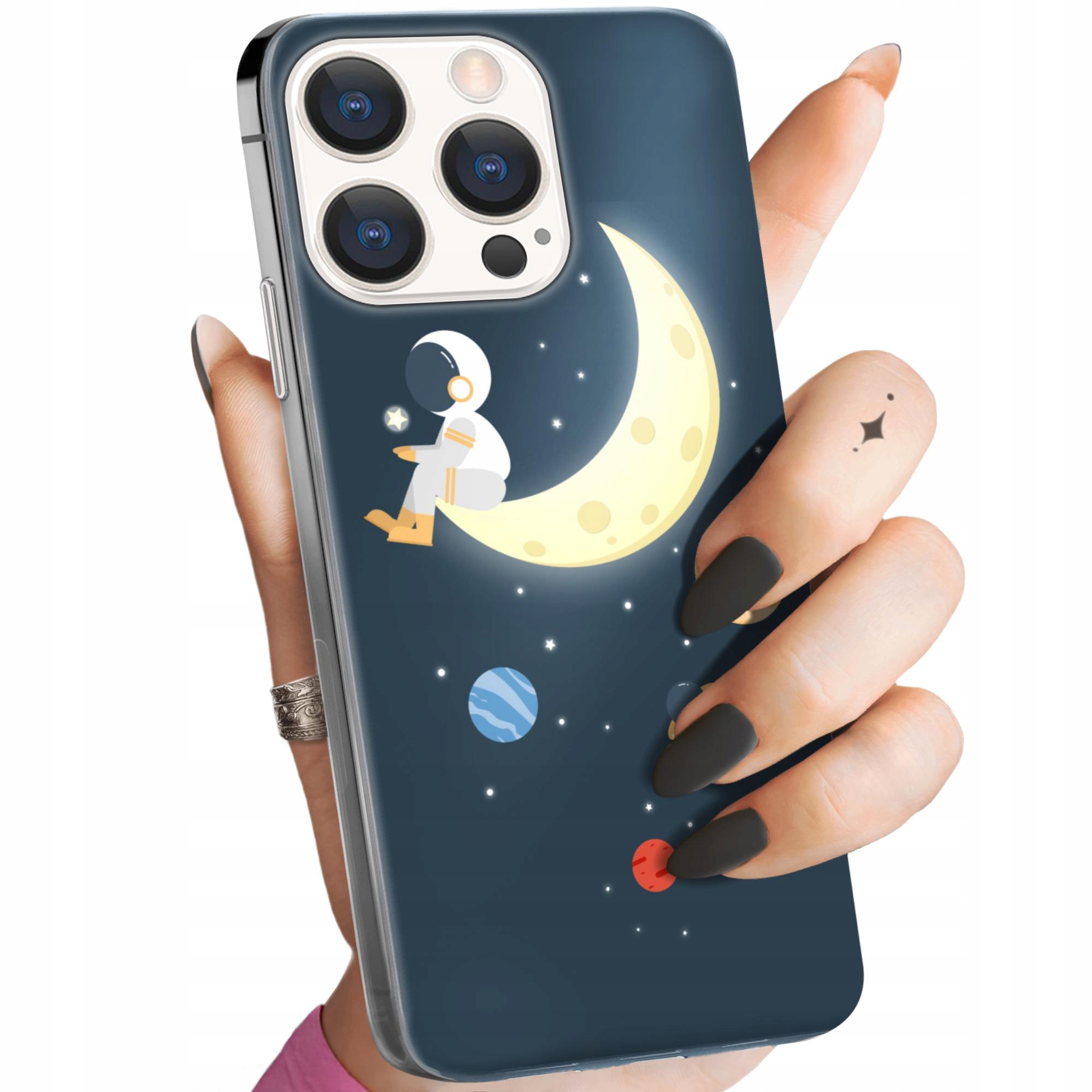 Etui Do Iphone 15 Pro Max Księżyc Gwiazdy Kosmos Planety Obudowa Case