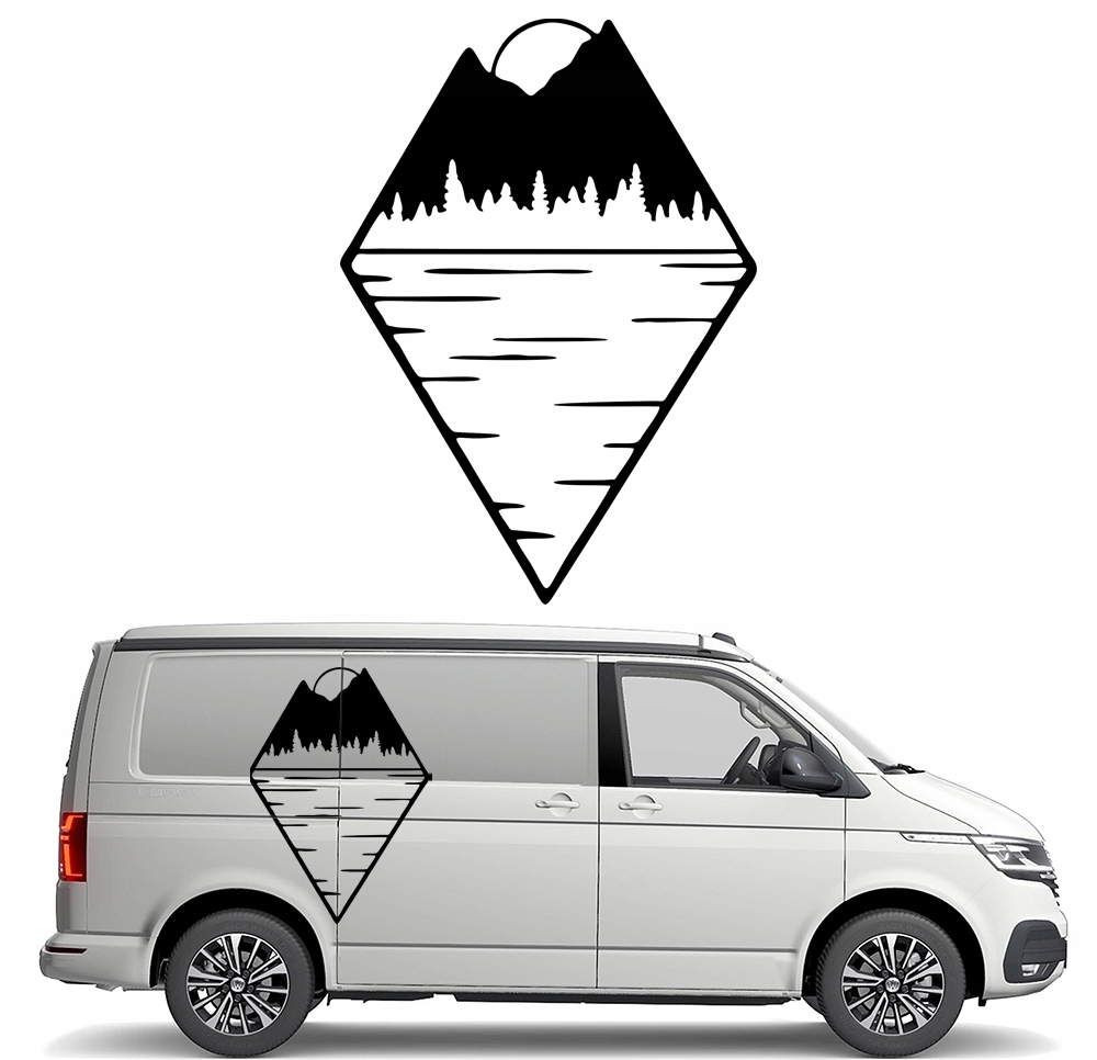 Samolepka Grafika na karavan Hory Les Mountain 90x126